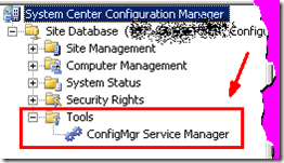 ConfigMgr Service Manager Where is the Configuration Manager Service Manager Option in SCCM Console