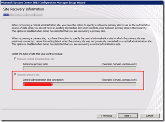 Recover Restore SCCM Primary Site Server Database