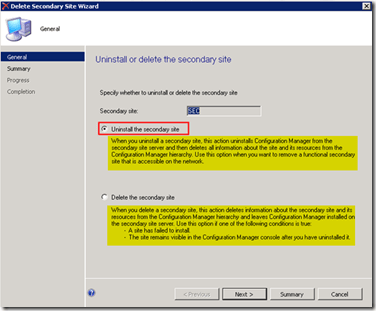 Uninstall Remove SCCM ConfigMgr CAS Primary Secondary server