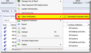 Client Notification option in SCCM to Download Computer Policies ASAP ConfigMgr