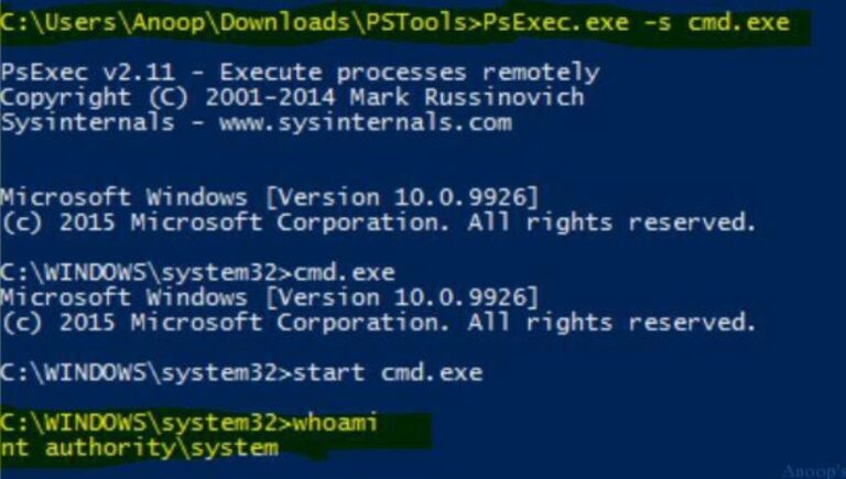 Windows 10 How to Run Application or Process from SYSTEM Context or Account ConfigMgr