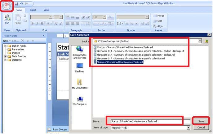 Save Just created SSRS report as RDL file