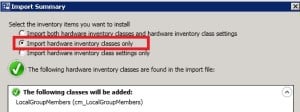 SCCM 2012 Hardware Inventory Classes Only