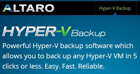Altaro Hyper V backup