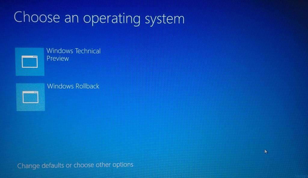 Windows 10 RollBack Option is missing from the Upgraded Windows 8.1 Machines