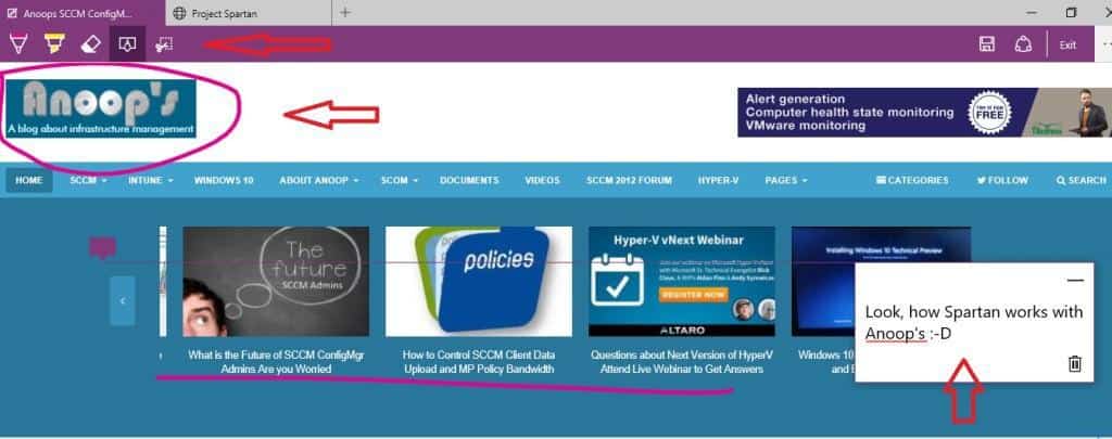 Walk Through of New Edge Browser with Windows 10 - Fig.3