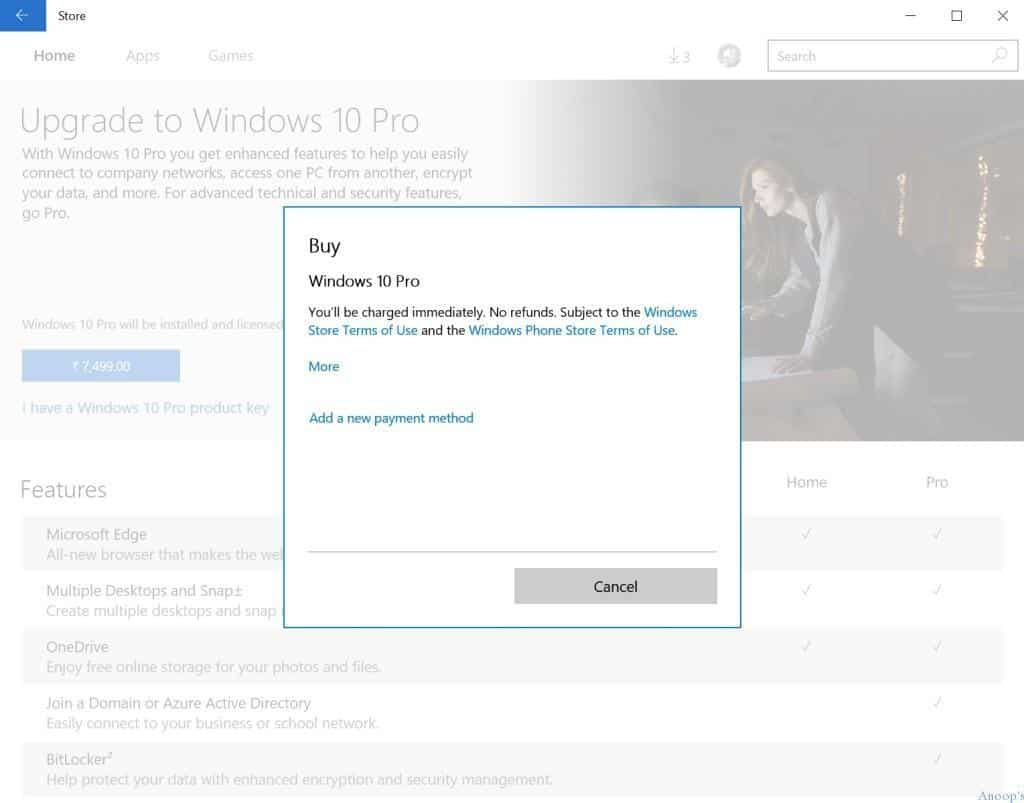 How to Purchase or Upgrade to Windows 10 Professional Edition and Change the Product Key