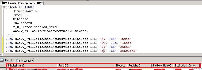 SCCM SQL Query IBM or Oracle Custom Query Along with Location Country Details Configuration Manager