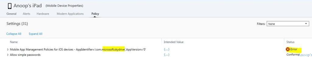 Microsoft Intune Mobile App Management MAM Policy Issues and Workaround - Fig.1
