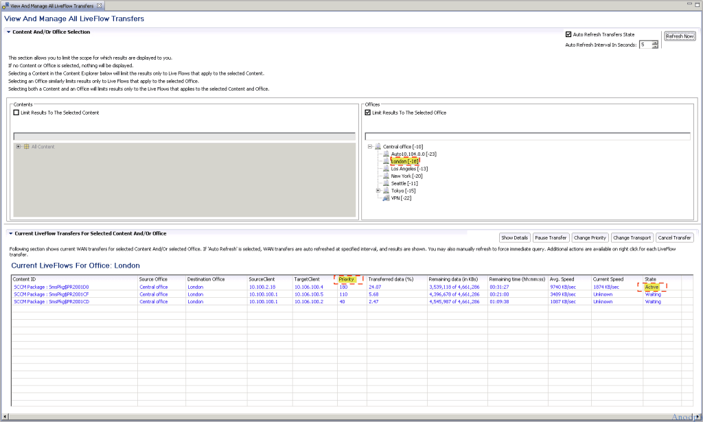 1_LiveFlowStatsToLondonHL How to Get Visibility Control on SCCM Content Over WAN Traffic Configuration Manager Endpoint Manager