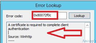 Fix Intune Sync Error 0x80072f0c Issue 2