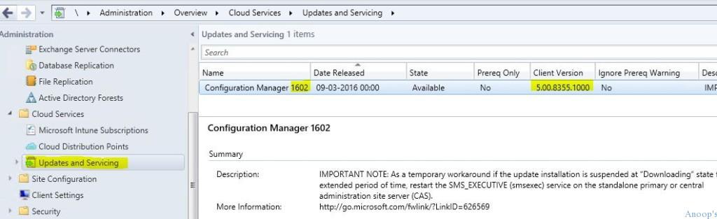 How to Upgrade SCCM ConfigMgr Current Branch to Next Version 1511 to 1602