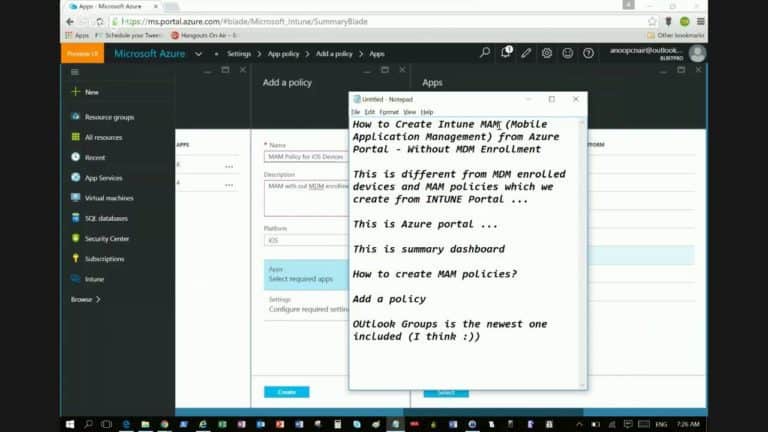 Video Tutorial to Learn about Intune MAM Policies and App Reporting by Specific User 5