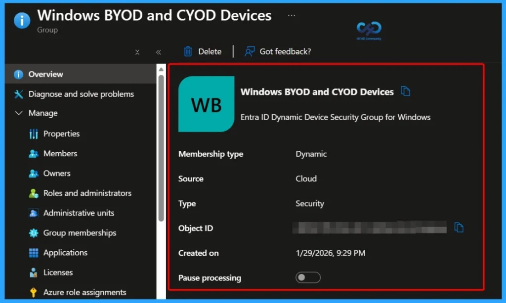 Create Entra ID Dynamic Device Security Group for Windows BYOD and CYOD Devices using Microsoft Intune - Fig.7