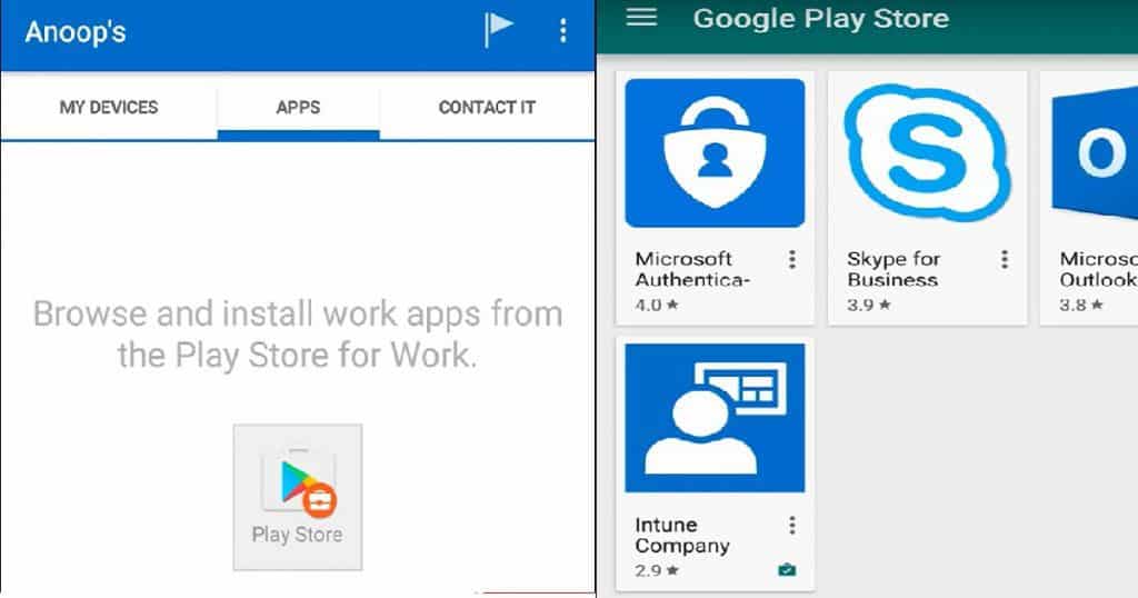 Intune How to Enroll Android for Work Supported Devices for Management | Google Play Store for Work