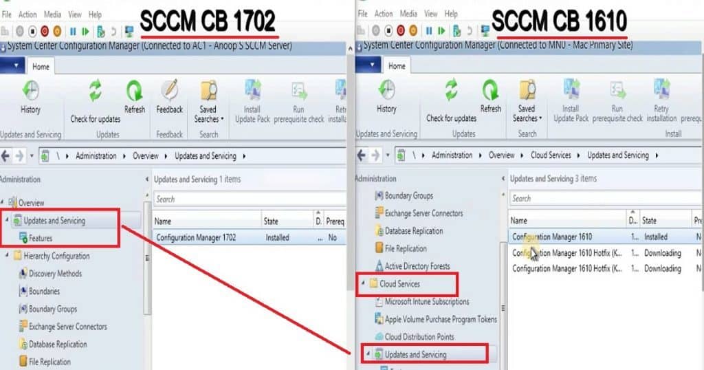 Feature Comparison Video Between SCCM ConfigMgr CB 1610 and 1702 Configuration Manager ConfigMgr