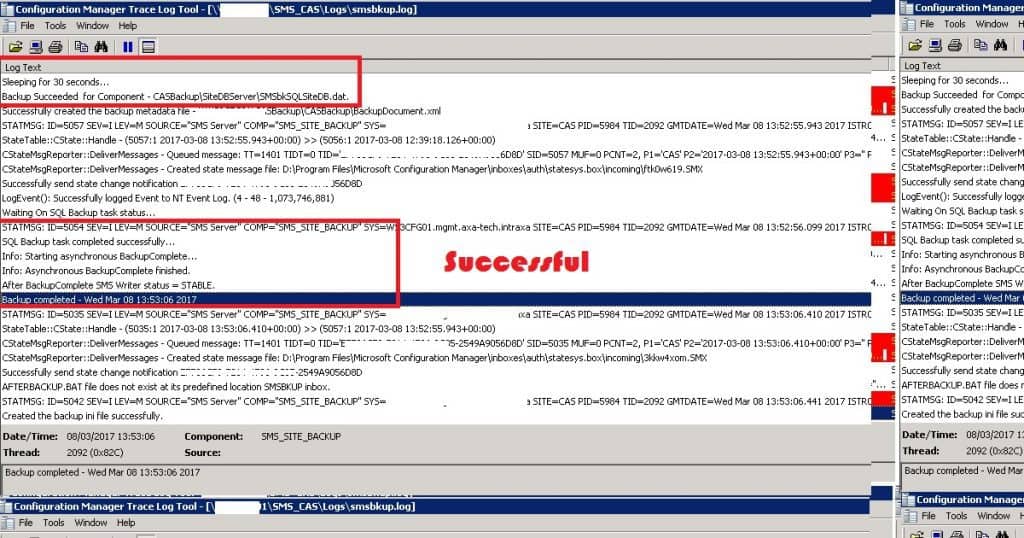 SCCM ConfigMgr Backup Failed with Error SQL Backup Failed Error Code 2 Configuration Manager