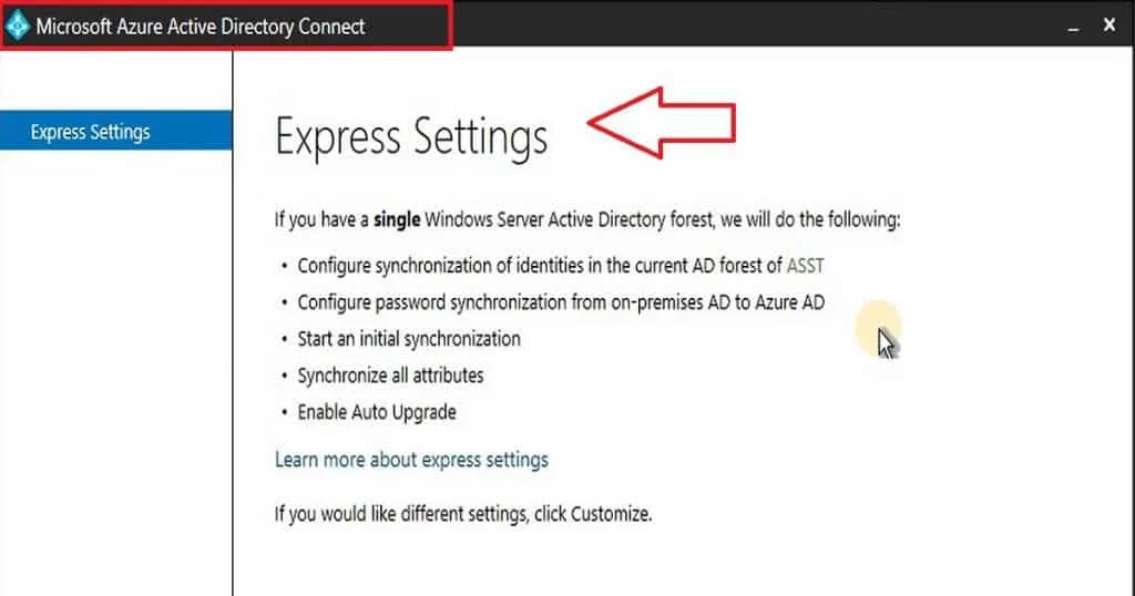 Azure AD AAD Connect Setup User Password Sync Tool to Sync On-prem AD Domain to Azure AD - Fig.1