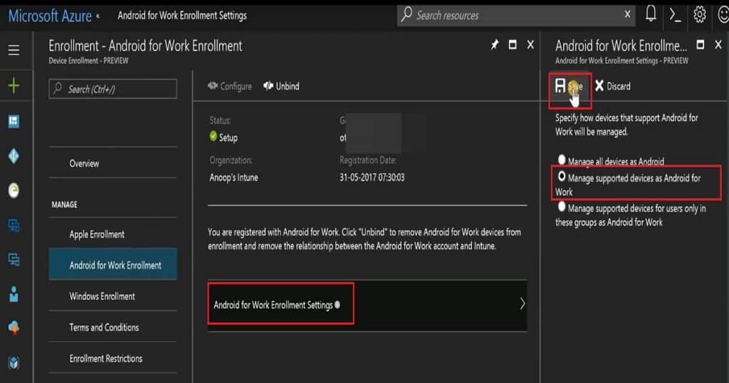 Android For Work _ Intune Azure Portal-SettingUP