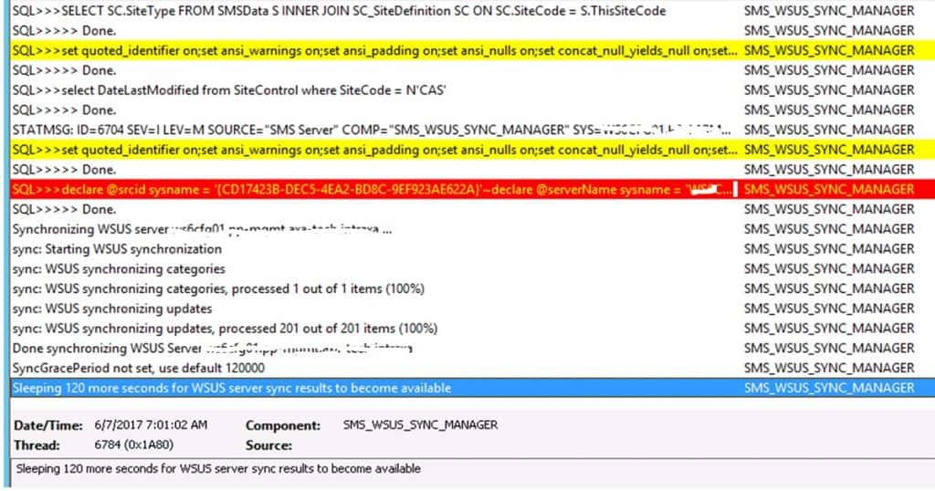 SCCM Sever in-place OS Upgrade_WSUS_SYNC