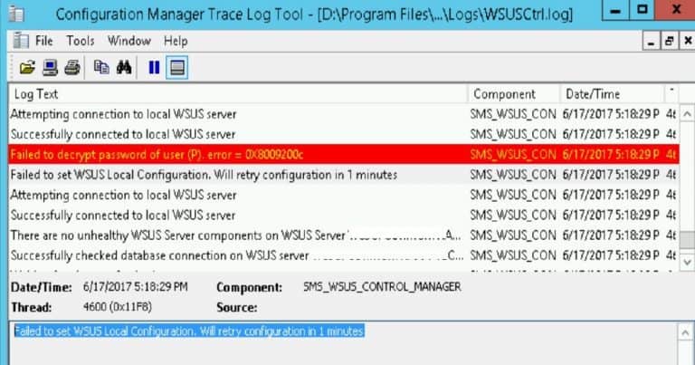 SCCM Server OS Upgrade WSUS Error Failed To Decrypt Password HTMD Blog