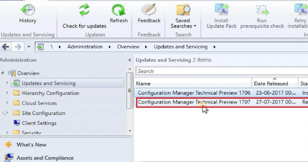 SCCM ConfigMgr CB 1707 Preview Upgrade Video Tutorial - Fig.1