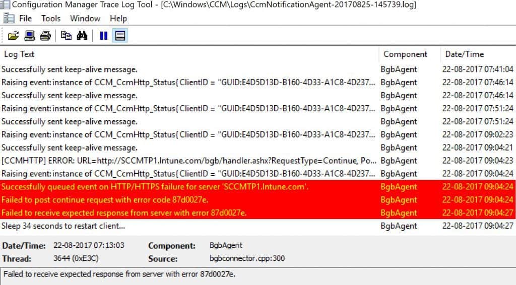 troubleshooting SCCM CB Fast Channel Notification Issues