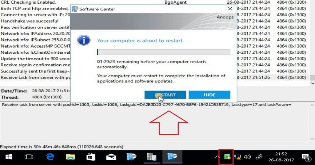 SCCM Reboot Task for Collection of Devices via Fast Channel Push Notification ConfigMgr MEMCM