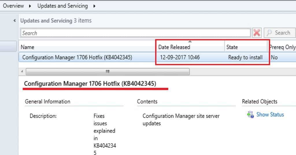 SCCM 1706 KB4042345 Server Side Fix for Peer Cache 