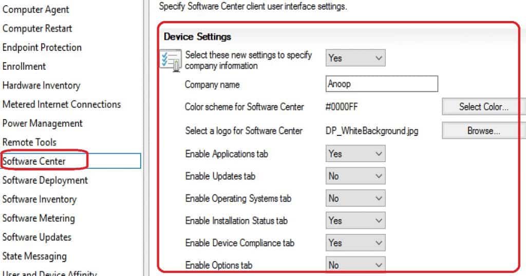 SCCM CB Software Center Customization SCCM CB How to Hide Tabs in New Software Center Customization Configuration Manager ConfigMgr