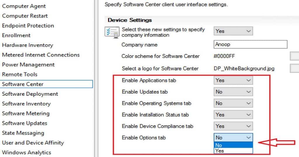  SCCM CB How to Hide Tabs in New Software Center SCCM CB How to Hide Tabs in New Software Center Customization Configuration Manager ConfigMgr