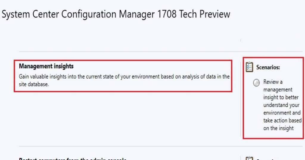 SCCM Management Insights Configuration Manager ConfigMgr Details