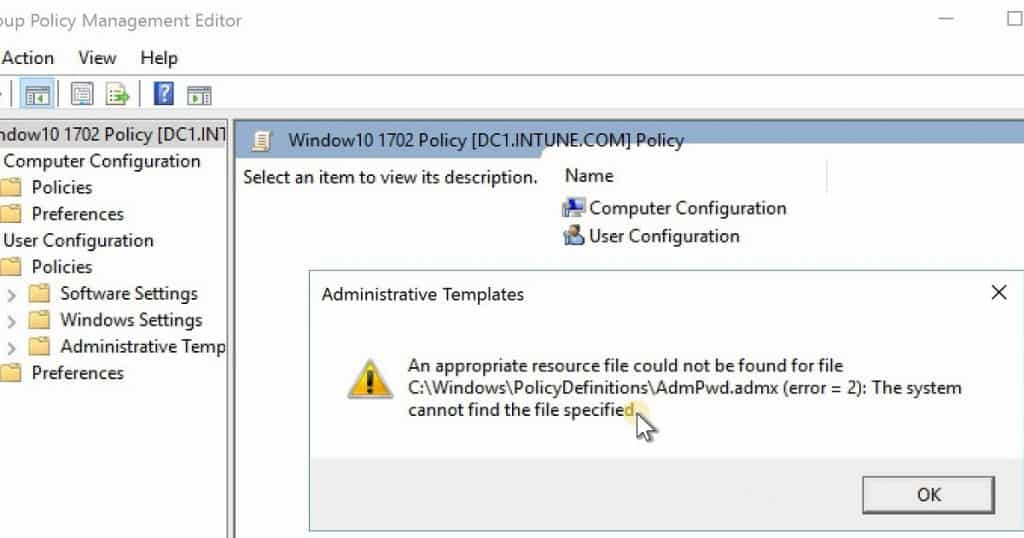 Configure Group Policy ADMX ADML WMI Filter for Windows 10 ConfigMgr SCCM Configure ADMX ADML WMI Filter for Windows 10 1709 Devices