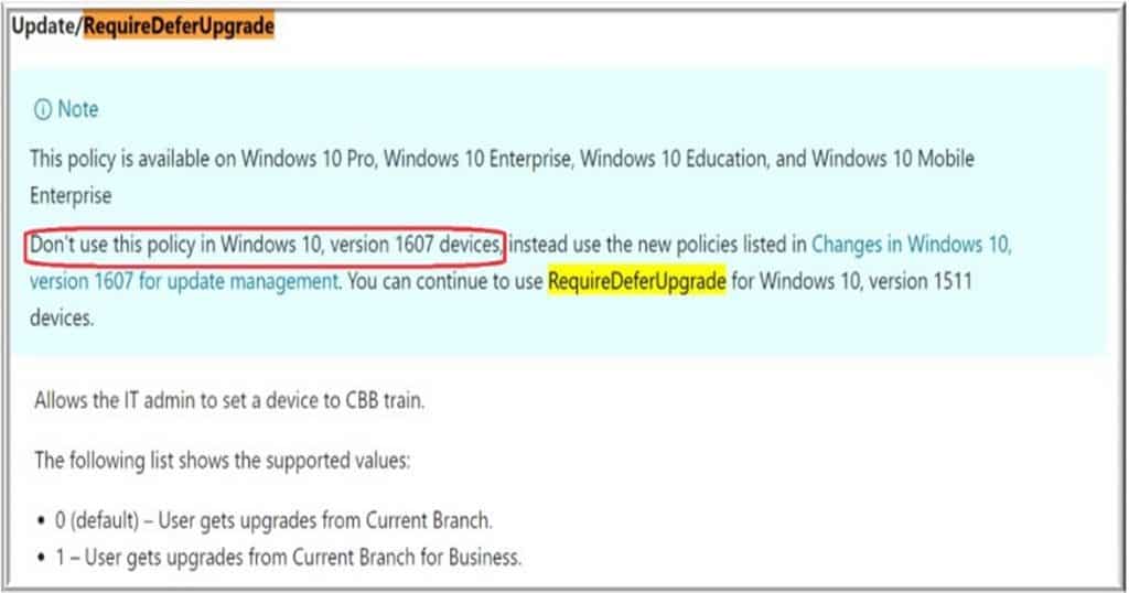 FIX CBB Ring Devices are Getting CB Updates Intune Windows 10 Update Rings - Fig,2