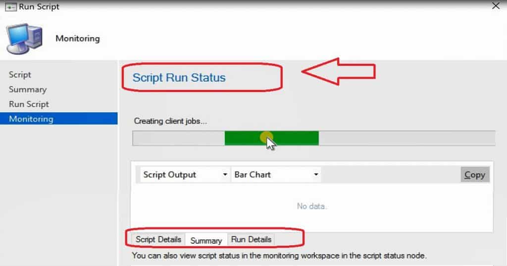 Real-Time Graphical Representation SCCM Run Script - SCCM Run Script Results Configuration Manager ConfigMgr Real-Time Graphical Representation 