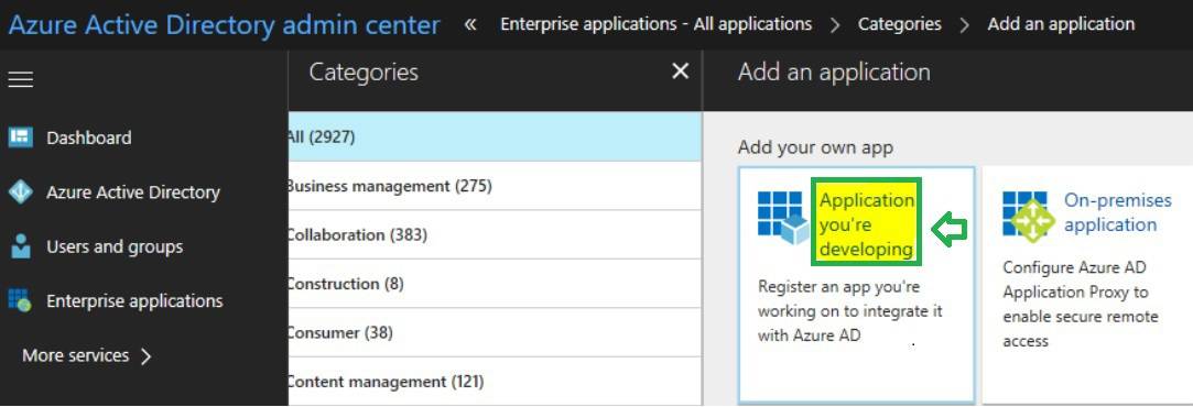 Azure new custom application