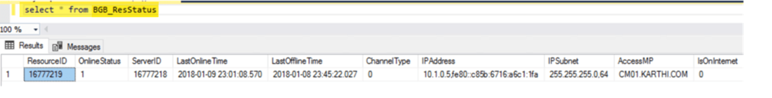 SCCM Client Online Status in SCCM Console