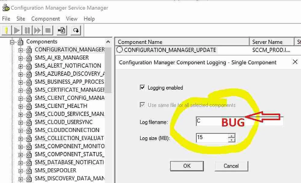 Cosmetic Issue with SCCM 1710 Service Manager GUI ConfigMgr - Fig.2