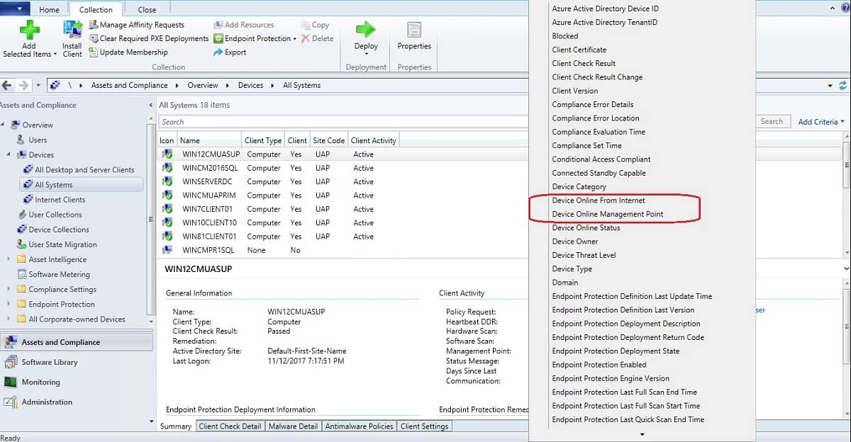 sccm cloud management gateway - Identify Devices Connected via SCCM CMG