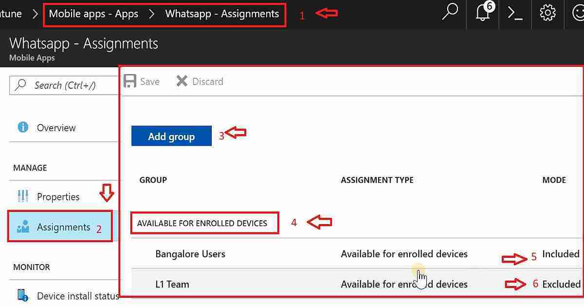 Intune App Assignment Include Exclude Azure AD Groups