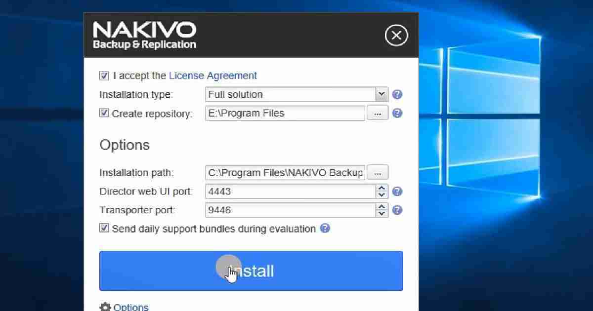 Walk Through of NAKIVO Hyper-V Backup - Installation - Fig.1
