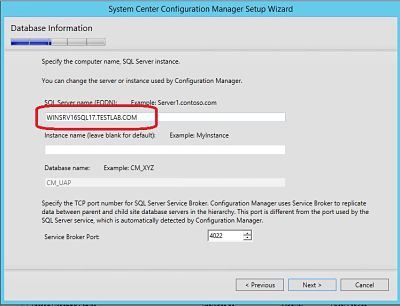 Migrate sccm db