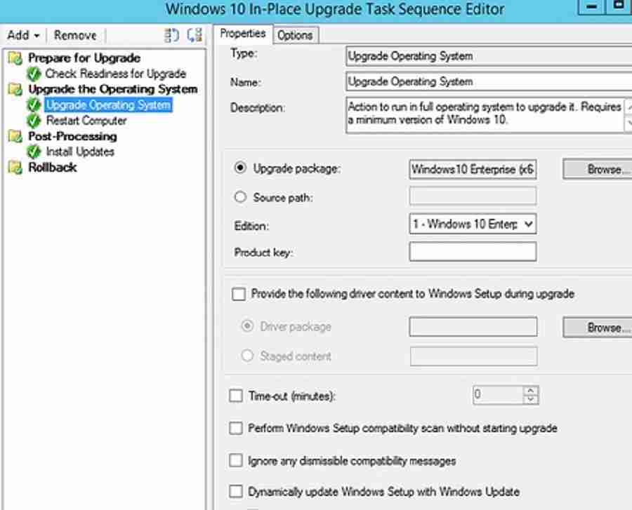 SCCM in place upgrade task sequence SCCM In-Place OS Upgrade on McAfee Encrypted Machines Configuration Manager ConfigMgr. SCCM manage Bitlocker encryption natively during OS upgrade.