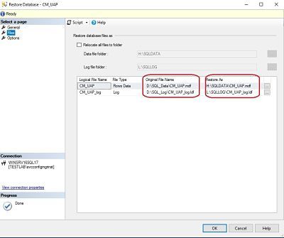 Migrate sccm db