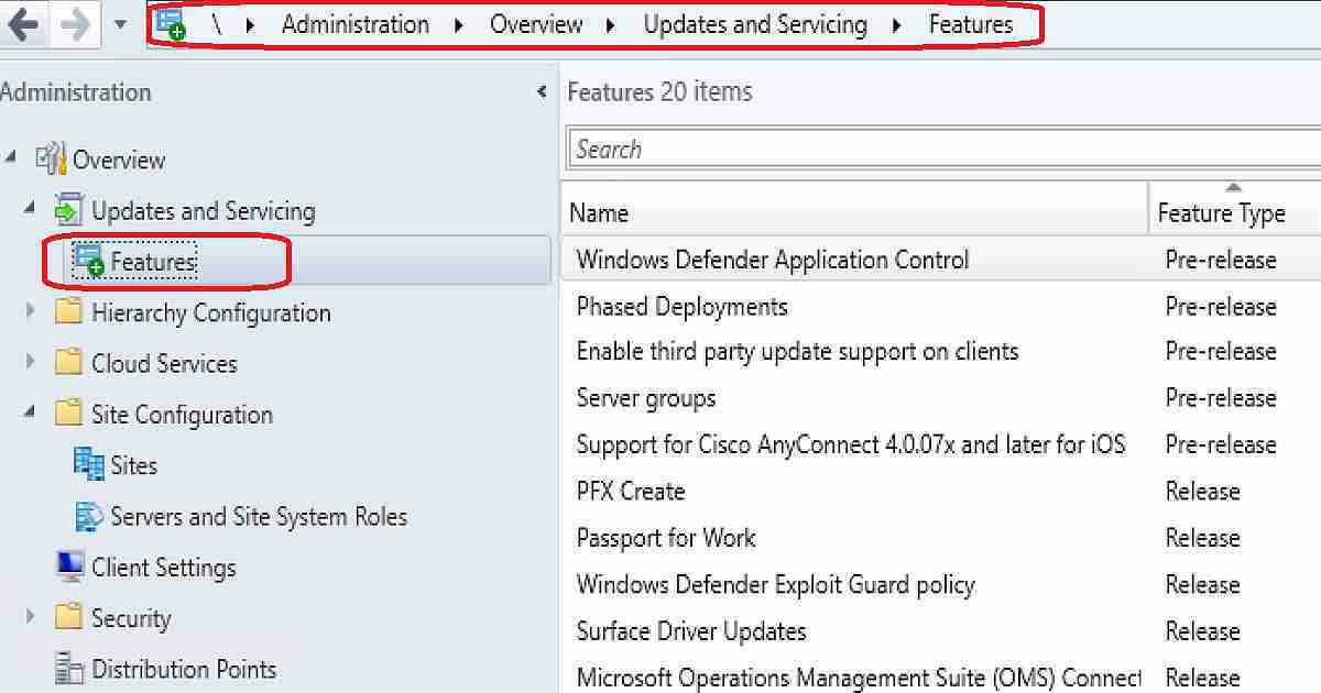 SCCM CB 1802 new features