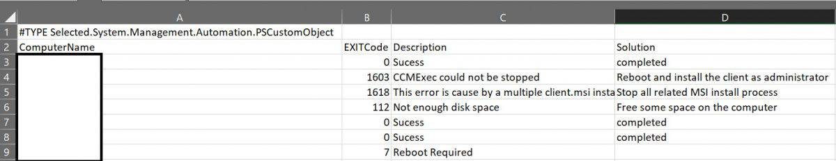 CCMSetup Exit Code Collector