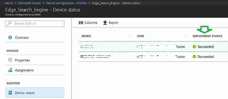 Intune assignment status