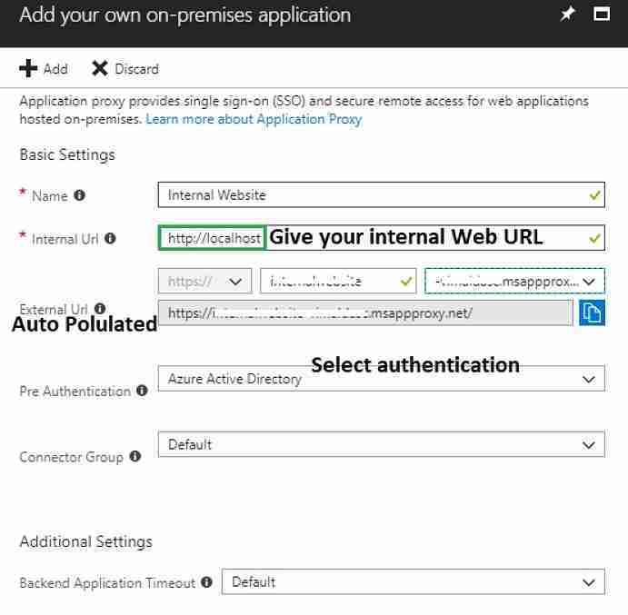 On-premise application configuration proxy connector