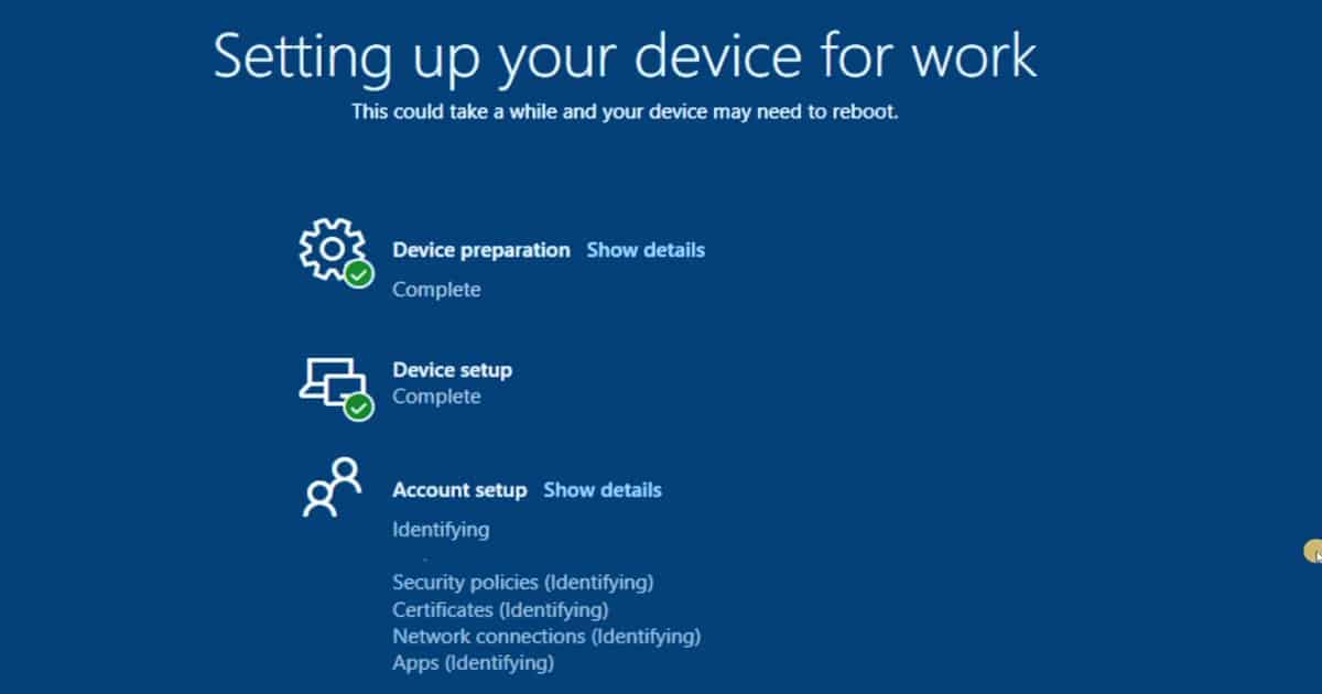 Windows AutoPilot Deployment Enrollment Status Page Account Setup