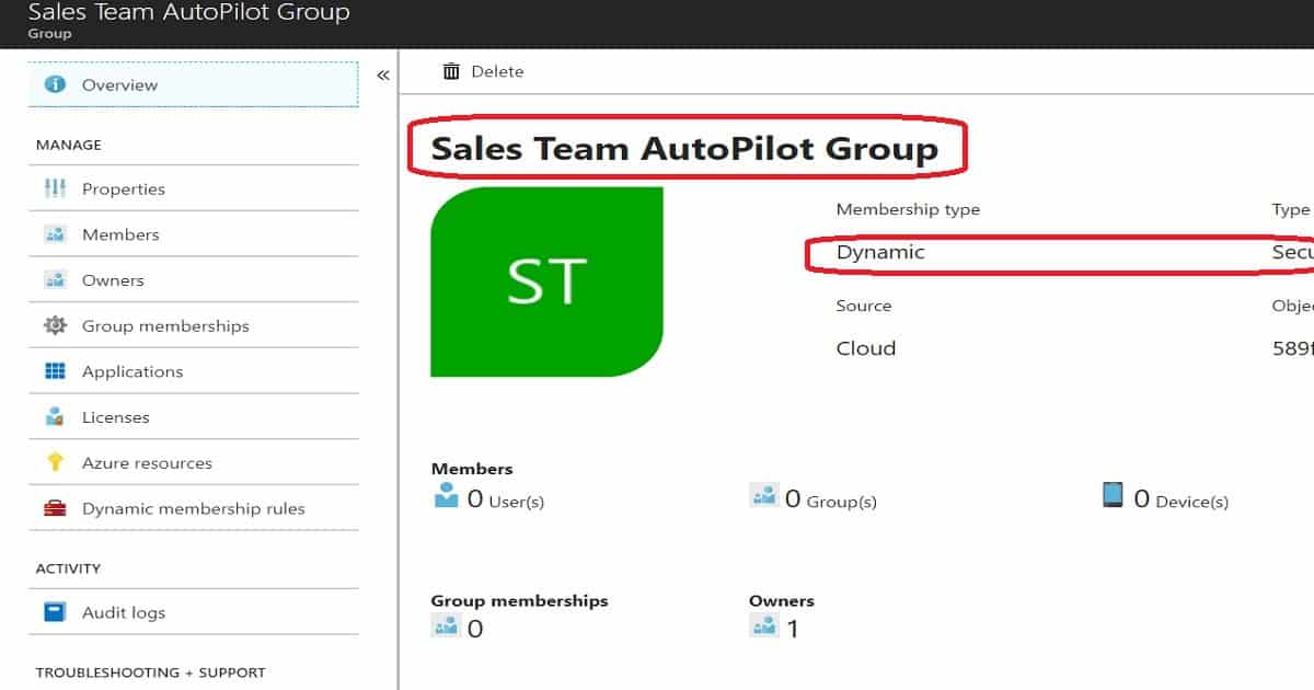 Windows AutoPilot Profile AAD Dynamic Device Groups